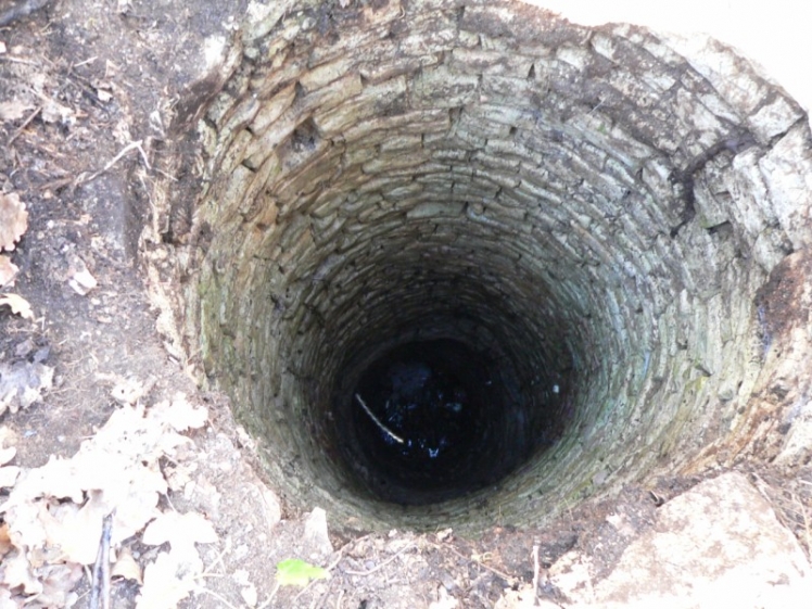 Le puits du Logis de la Fosse fait entre 10 et 15 mètres de profondeur. (Ph. G. BRANCHUT 2009)